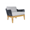 Picture of Lounge chair, delos, teak natural, pebble mix, 2 cushions cloud (s&b), 82.8x82.4x69.4cm