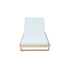 Picture of Sunlounger, maui, teak natural-aluminium, white, 2 cushions white