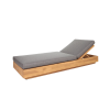 Picture of Sunlounger, tiki, teak natural, cushion ash grey, 80x200x20cm