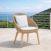 Picture of Chair with armrest, flores, teak natural,  2 cushions titanium, 58.5x63.8x86.2cm