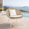 Picture of Chair, riva,  aluminium white, rattan honey,  2 cushions titanium, 79x75x78cm