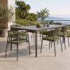 Picture of Chair with armrest, selma, aluminium anthracite, rattan olive green, 60x53x73cm