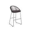 Picture of Stool, malibu, aluminium grey, fabric pebble mix, with cushion midnight 54x52x103cm