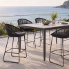 Picture of Stool, malibu, aluminium grey, fabric pebble mix, with cushion midnight 54x52x103cm