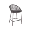 Picture of Stool, malibu, aluminium grey, rattan pebble mix, cushion midnight 54x50x86cm