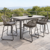 Picture of Stool, riva, aluminium anthracite, rattan lava mix, cushion midnight, 60x59x98cm