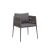 Picture of Chair with armrest, emmy, aluminium anthracite, rattan lava mix, 2 cushions fume  (b&s) 63x61x73cm
