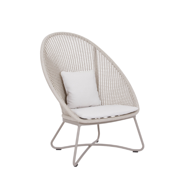 Picture of Lounge chair, malibu, aluminium grey tortora, rattan bright tan, 2 cushions tobacco (s&b) high back 84x86x113cm