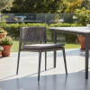 Picture of Side chair, emmy, aluminium anthracite, rattan lava mix, cushion fume, 59x60x72cm