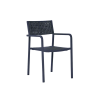 Picture of  chair with armrest, dafne, aluminium anthracite, rattan pebble, 53x63x87cm