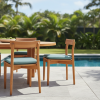 Picture of Chair, leo, teak natural, cushion acqua marine, 48x53x78.5cm