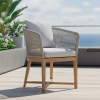 Picture of Chair with armrest, belair, teak natural, rattan light grey, 2 cushions fossil, 55x61.5x77.5cm