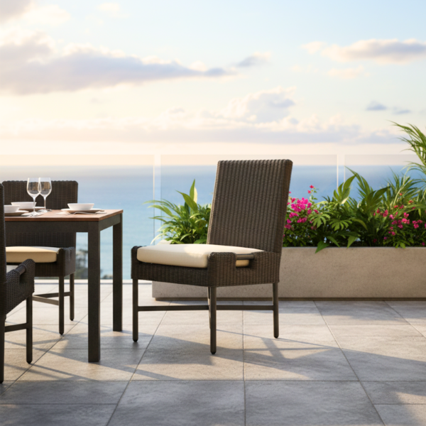 Picture of Chair, elisir, aluminium bronze, rattan bronze carbon, 58.4x60.3x92.1cm