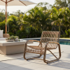 Picture of Lounge chair, prado, aluminium caramel, rattan white, 66.5x67x88.5cm