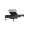 Picture of Sun lounger, elisir, aluminium bronze, rattan bronze carbon,  2 cushions champagne, (b&s) 76.2x203.2x39.5cm