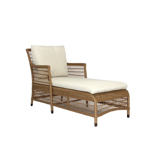 Picture of Sunlounger, ibiza, caramel, 2 cushions champagne, 64.5x147x84cm 