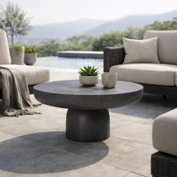 Picture of Coffee table, allure, concrete, anthracite, dia.70x35cm