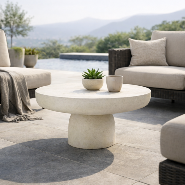 Picture of Coffee table, allure, concrete, ivory, dia.70x35cm