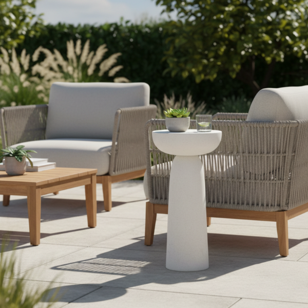 Picture of Coffee table, allure, concrete, ivory, dia.30x61cm