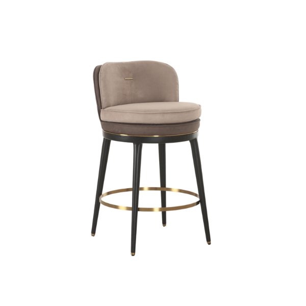 Picture of Counter stool, hera, black matt legs, fume-light grey, 54x58x92cm 