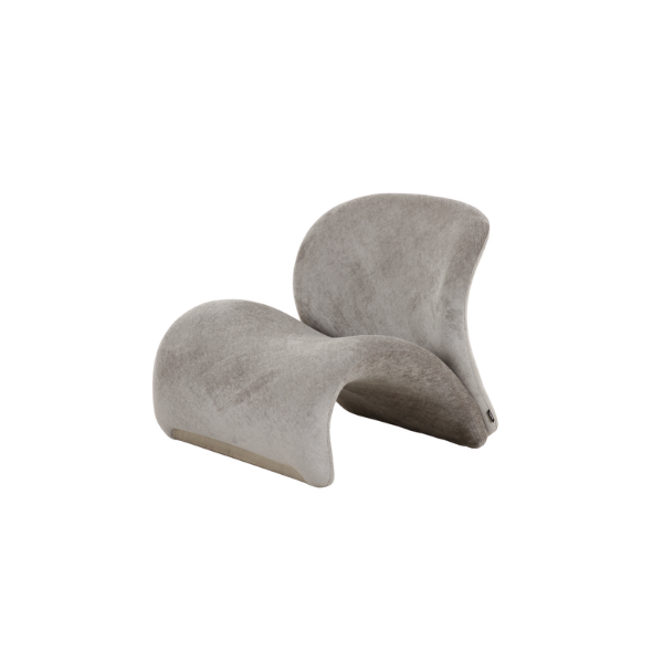 Picture of Lounge chair, ark, grey, with brushed silver leg, 77x82x73cm