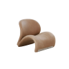 Picture of Lounge chair, ark, leather, marron, with brushed silver leg, 77x82x73cm