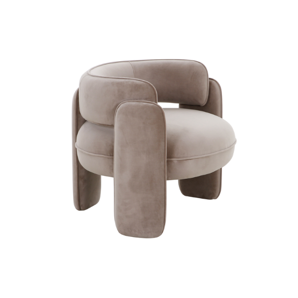 Picture of Armchair, euphoria, velvet beige, 86x76x67cm