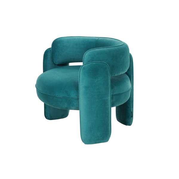 Picture of Armchair, euphoria, velvet turquoise, 86x76x67cm