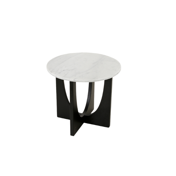 Picture of Coffee table, cross, black base, top marble statuario, dia.55x50cm 