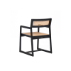 Picture of Chair with armrest, atelier, wood black matte, cream, 54x60x83cm