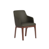 Picture of Chair with armrest, bloom, wood walnut, green,  53x60x84cm