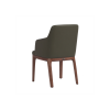 Picture of Chair with armrest, bloom, wood walnut, green,  53x60x84cm