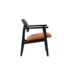 Picture of Chair with armrest, cleo, wood black matte, cushion camel, 69.5x62.5x73cm 