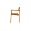 Picture of Chair with armrest, heba, wood structure, cushion leather, cream, 54x48.5x80cm 