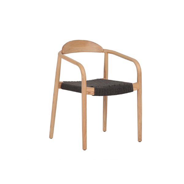 Picture of Chair with armrest, millie, wood natural, anthracite, 56x51x78cm
