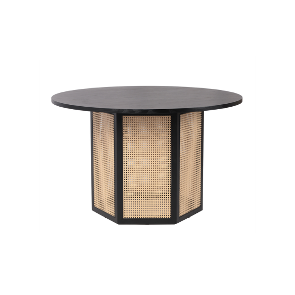 Picture of Dining table, sinclair, wood, black-cream, dia.120x75cm 