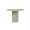 Picture of Dining table, seyschelle, wood, travertine top, ivory white dia.120x75 cm