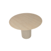 Picture of Dining table round, seyschelle, wood, travertine top, ivory white dia.120xh75 cm