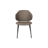 Picture of Chair with armrest, joti, black metal, leather, grey