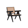 Picture of Lounge chair, vintage, wood black matte, beige, 56x71x71cm