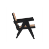 Picture of Lounge chair, vintage, wood black matte, beige, 56x71x71cm