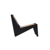 Picture of Lounge chair, vintage, wood black matte,  beige, 58x76x61cm