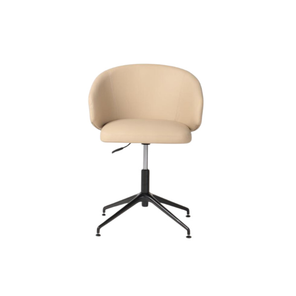 Picture of Office chair , adria, black metal, leather,beige, 62x55x74cm