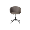 Picture of Office chair, adria, black metal, leather, medium grey, 62x55x74cm