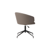 Picture of Office chair, adria, black metal, leather, medium grey, 62x55x74cm