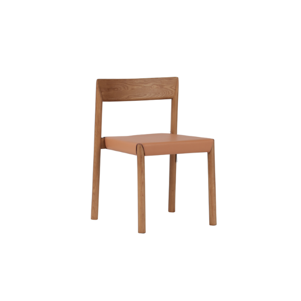 Picture of Chair, kyomi, wood structure, leather, natural, 51x47x75cm  