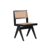 Picture of Dining chair, vintage, wood black matte, beige, 48x57x82.5cm