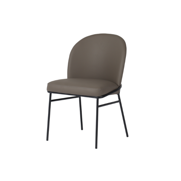 Picture of Chair, sophie, black metal, pu leather grey, 49x56x82cm