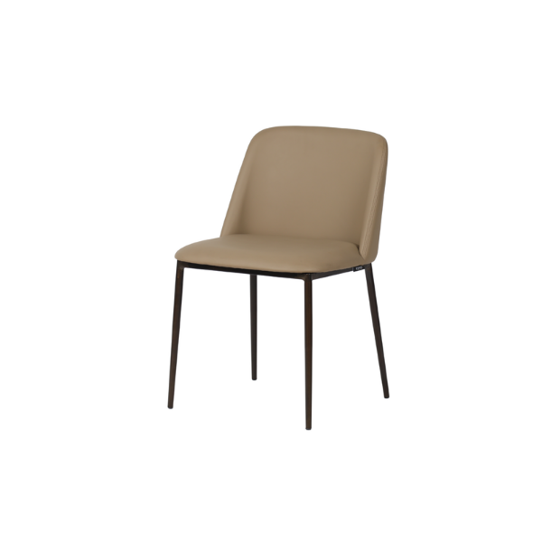 Picture of Chair, zarina, pu leather marron, metal bronze leg