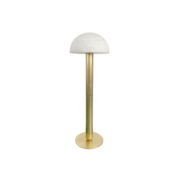 Picture of Floor lamp, mushroom, alabaster+steel finish, ab(s-013), d.50*h139cm, socket:e27*1